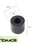 Black Rustic Sliding Barn Door Hardware Spacer Extender Kit 3/4 Inch, side view with dimensions, Homacer logo visible.