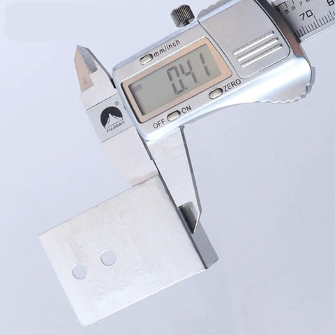 Detailed view of 100 Pieces Door Frame Corner Fixer And Installation Bracket Set Stainless Steel with thickness measurement