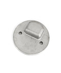 2-Pack Hidden Recessed Furniture Handle In Stainless Steel 51x16mm, round flush pull ring, front view of single handle on white background