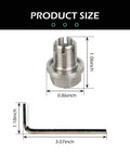 Oversized Piggyback Garage Grade Oil Drain Plug Kit M14.1 By 1.5 Stainless Steel dimensions with L wrench and O ring