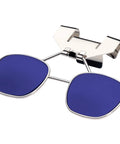 Flip-Up Clip-Lift Hard Hat Lenses With Full-Front Shades 3 4 6 8 In Cobalt Blue Brim-Mounted Shield for glare protection