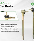 240mm tie rods for Go Kart Steering Kit with corrosion resistance and iron construction