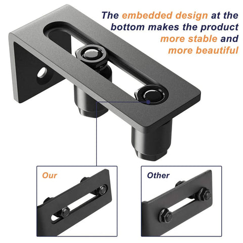 Sliding Barn Door Bottom Adjustable Floor Guide Roller Set Black For Quiet Smooth Operation, Easy To Install, Includes 2 Rollers And Hardware, Durable Steel And Nylon Construction For Long Lasting Performance