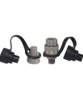 Heavy-Duty Three Eighths Inch Hydraulic Quick Connect Coupler Set For Ten Thousand PSI Systems, Three Eighths Inch NPT Thread, Screw-To-Connect, Steel With Zinc-Plated Finish For Corrosion Resistance And Secure Engagement On Pumps And Cylinders.