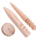 Multi Size Wood Leather Edge Burnisher And Slicker Set, Solid Unfinished Polish Sticks for precise leather edge finishing.