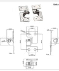 Stainless steel adjustable torque shaft hinge with random stop; right-hand mount, 0.5 N.m.