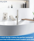Wall Mount Tub Faucet With Waterfall Spout And Handheld Shower No Sweat Install Single Handle Tub Filler Set in Chrome Finish
