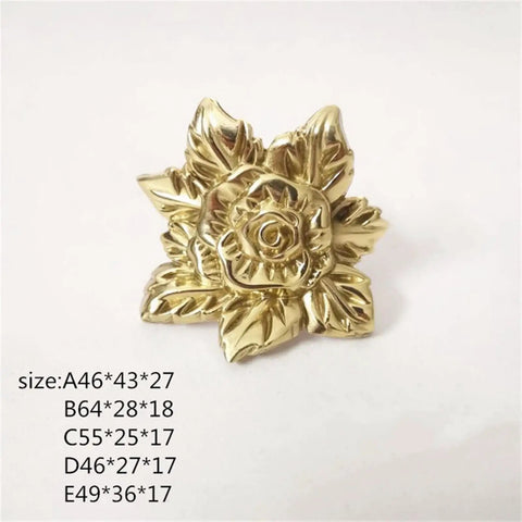 Light Luxury Dope Brass Forged Special Shaped Drawer Knob For Cabinets And Wardrobes Golden Copper Handle Single Hole Pull