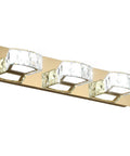 Dimmable Three Light Vanity Lights For Bathroom Over Mirror 22 Inch Modern LED Wall Sconces Gold Finish
