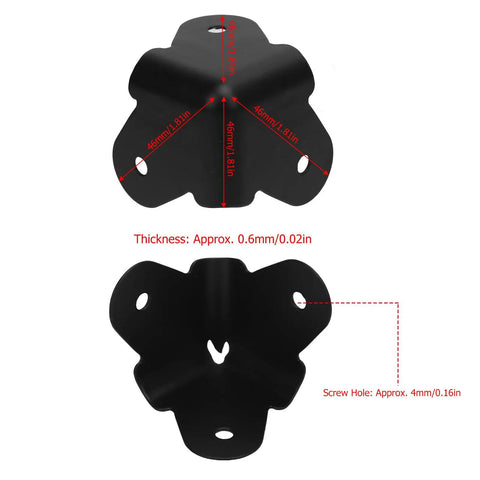 16 Piece Metal Corner Protectors Set Beefed Up Guards For Furniture Speakers Guitar Amps And More Black Iron Construction