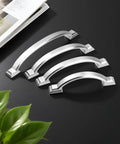 10 Pack 4 Inch Satin Nickel Cabinet Pulls Zinc Alloy Drawer Handles For Kitchen Cabinets And Dressers Durable Arch Design