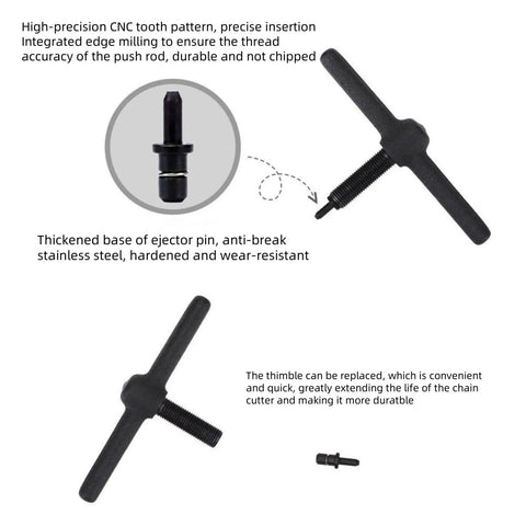 Bike Chain Breaker Tool Kit For Road And MTB Fits Single Speed And 1 To 12 Speed Chains features durable CNC tooth pattern components.