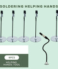 Six Arm Magnetic Helping Hands With Base And Alligator Clips for soldering and electronics repair set