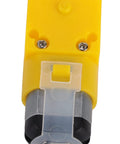 Mavaol 48mm mecanum wheel module with yellow housing, rubber-coated wheel, clear mounting clip