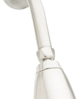 Brushed Nickel shower head from Tub And Shower Faucet With 3 Porcelain Lever Handles In Brushed Nickel 5 Inch Spout Reach Victorian Inspired Trim Plate Solid Brass Construction And Enhanced Water Coverage With 7 3 8 Inch Shower Arm Reach