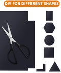 No Slip Furniture Pads 4x6 Inch Black Rubber Pads 2 Pack Self Adhesive shown with scissors for custom shapes.
