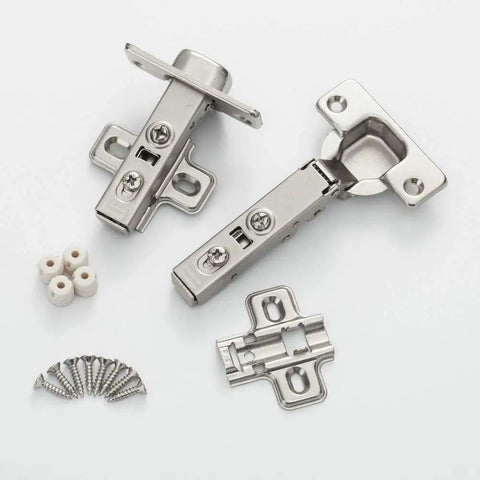 4 Pack Frameless Full Overlay Soft Close Cabinet Hinges For Kitchen Cabinets, European Concealed Hinges, Nickel finish