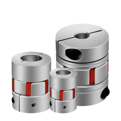 Heavy Duty Plum Clamp Jaw Shaft Coupling For Reliable Power Transmission With Aluminum Alloy Body And Secure Locking Structure Available In 8 To 22mm Bore Sizes shown in multiple sizes.