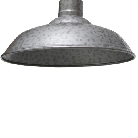 Close-up of Outdoor Wall Light With Galvanized Metal Build And Mounting Kit Included, showing textured dome shade.