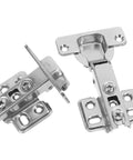Two Pack Stainless Steel Cabinet Hinges With Soft Close Overlay For Easy Install Perfect For Kitchen And Furniture Doors Durable Silver Hardware
