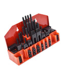 Pro Series Fifty Eight Piece Seven Sixteenths Inch T Slot Clamping Kit with hardened hold down clamps and three eighths inch sixteen threaded studs