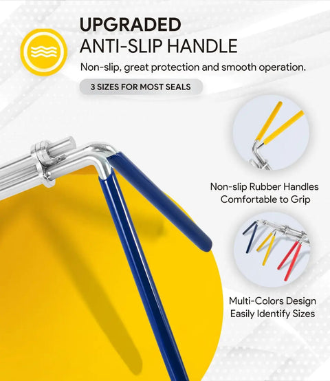 5 Pack Hydraulic Seal Installation Tool Kit showing non-slip rubber handles in multi colors for easy size identification