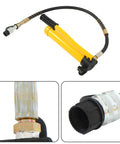 15 Ton Hydraulic Knockout Punch Kit with conduit cutter and hoses, includes dies for metal electrical panels, ideal for electricians.
