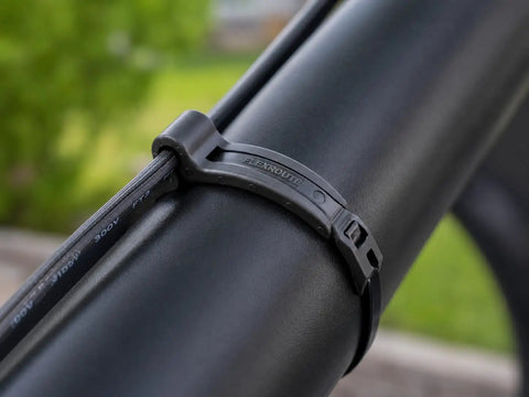 Outdoor UV Resistant Rubber Cable Zip Tie Mount Kit Tough As Nails Heavy Duty Black Nylon Mounts on tubular frame