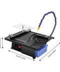 1800W Bench Lapidary Saw Kickass Rock Polisher With 5500Rpm Copper Motor and adjustable angle guard on a compact workspace.