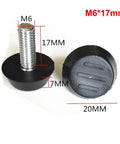Adjustable Leveling Feet for Furniture M6 and M8, Heights 10 to 17mm and 10 to 20mm, Heavy Duty PP Plastic with Galvanized Iron Screws, 4 8 10 20 30 50 Pack Options, Super Sturdy Balance for Sofas, Tables and Cabinets, M6 17mm foot