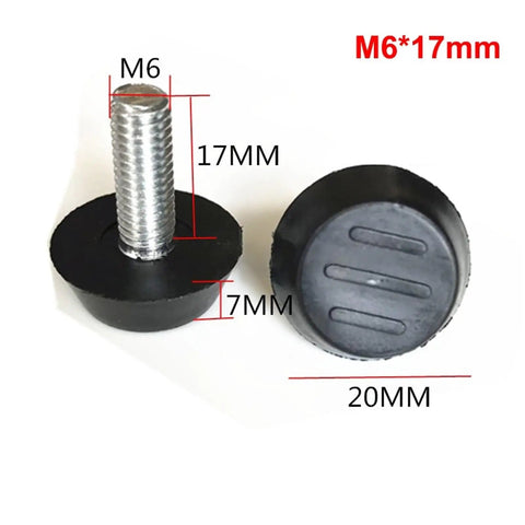 Adjustable Leveling Feet for Furniture M6 and M8, Heights 10 to 17mm and 10 to 20mm, Heavy Duty PP Plastic with Galvanized Iron Screws, 4 8 10 20 30 50 Pack Options, Super Sturdy Balance for Sofas, Tables and Cabinets, M6 17mm foot