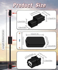 Diagram showing dimensions of VCM Muzzler Tuner 2 Upgrade Harness Disable Kit Replacement Muzzler Plug Module For Honda And Acura 3.5L V6 Engines Pilot Accord Ridgeline Odyssey 2007 And Up.