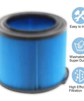 Two Pack VF3500 Replacement Filter For Ridgid Wet Dry Vacuums To 4.5 Gallon And 3 Layer Pleated Design in blue, easy to install