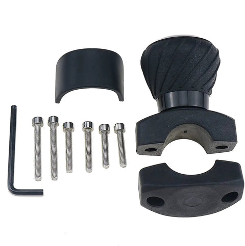 Deluxe Tractor Steering Wheel Spinner Knob kit for Kubota M RTV B BX L Series Tractors, with screws and Allen key, quick install.
