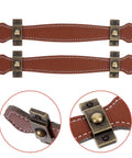 Vintage Leather Trunk Handle Replacement For Cabinets And Drawers Brown Leather Cabinet Pulls