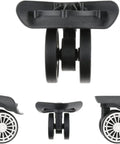 LKTCDGU Suitcase casters, Castor Wheels Castors, lightweight design shown from multiple angles with wheels for easy replacement.