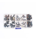 Ultra Compact Mini Micro Slide Switch Kit With 90 Pieces 1P2T 2 Position 3 Pin SPDT Toggle Switches in plastic case
