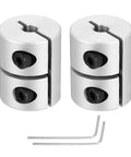 Two Pack 5Mm To 5Mm Aluminum Shaft Coupling Connector 25Mm Length with hex wrench, ideal for CNC, 3D printers, and robotics.