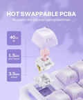 Hot swappable PCB of Compact 75 Percent Wireless Mechanical Gaming Keyboard featuring 3/5-pin switches and aluminum chassis.