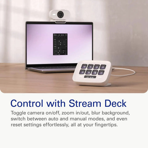 Pro 1080p Webcam Featuring Slick 60Fps Video And Secure Privacy Shutter For Instant Plug And Play Action On Laptops And Desktops, with Stream Deck.