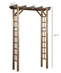 Carbonized Wood Garden Arbor For Outdoor Weddings And Ceremonies, Elegant Arch Trellis For Climbing Vines, Backyard Backdrop, Sturdy 85 Inch Outdoor Garden Arch