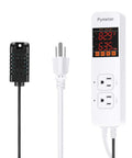 All In One Temperature And Humidity Controller For Reptile Enclosures And Mushroom Greenhouse Pre Wired Dual Outlet Thermostat