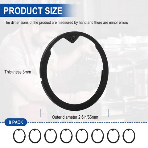 Upper Burr Rubber Seal Replacement For Espresso Grinders Silicone Gasket 8 Pack Product Size Diagram