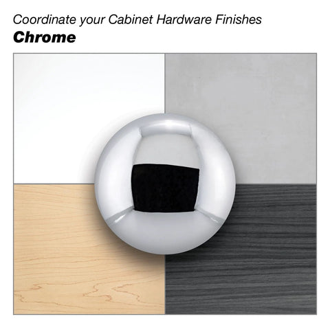 Copperfield Collection 1 3/16 Inch Chrome Mushroom Cabinet And Drawer Knob For Kitchen Bathroom And Furniture, top view