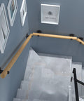 Damn Tough Wooden Stair Rail Handrail And Banister Kit Featuring Ultra Smooth Non Slip Grip with heavy duty mounts on stairs