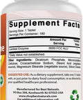 Straight Up Fast Acting Lactase Enzyme Tablets, 3000 FCC Units in a 180 count bottle with supplement facts label.