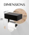 Dimensions of Toilet Paper Holder With Shelf And Storage Black Wall Mount Bathroom Organizer With Built In Phone Shelf