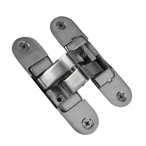 Hidden Cross Hinge For Invisible Wooden Doors, Adjustable 180 Degree Flat Folding Hinge With Concealed Hardware, metal view