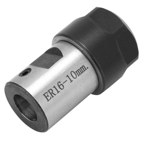 ER16 Collet Chuck Kit For CNC Milling Machines With 10mm Shaft Adapter Extension Rod Collet Block Holder in silver finish