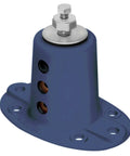 Rock Solid Steel Seismic And Wind Floor Mount Vibration Isolator rated at 115 lbs capacity, featuring a durable blue finish and attachment nut.